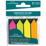 Samolepicí záložky CONCORDE 4x40l., šipky, neon – Zboží Dáma