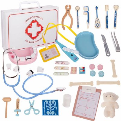 Kruzzel 25115 Dětský doktorský kufřík XXL bílý – Zboží Dáma