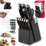 Nože 13 ks stojan s brouskem + 6 steakových nožů nůžky KLAUSBERG – Zboží Dáma