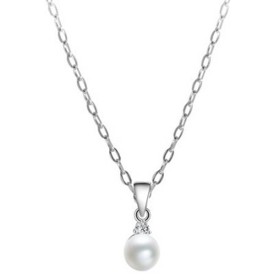 Beneto Stříbrný náhrdelník s pravou perlou AGS906 45