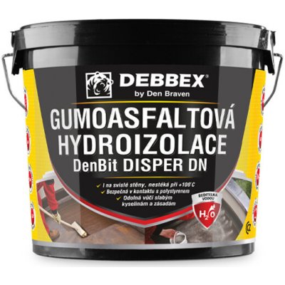 DEBBEX by Den Braven DenBit DISPER DN - Gumoasfaltová hydroizolace Varianta: 10 kg kbelík černá 11009BI – Hledejceny.cz