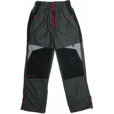 Grace dětské outdoorové kalhoty černo šedá červené doplňky – Zboží Mobilmania