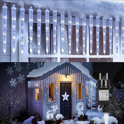 ROSNEK 2.8m 288 LED Icicle Světla String Světla Meteor Shower Světla Vodotěsné pro venkovní party Zahrada Vánoční party Deco – Zboží Mobilmania