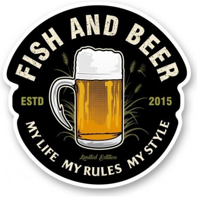 4ANGLERSDESIGN Samolepka 102 Fish And Beer – Zboží Mobilmania