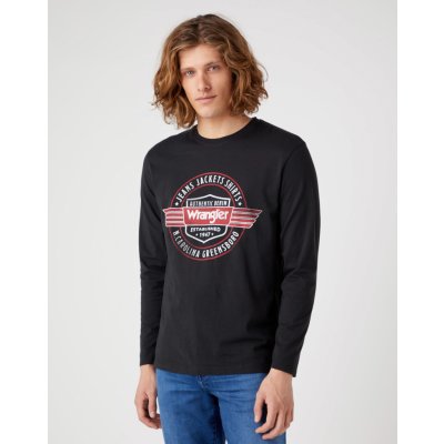 Wrangler pánské triko LS Americana Tee W70QD3XV6 Faded Black