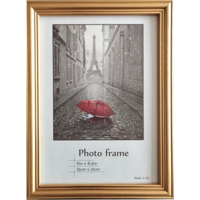 Bondecor Fotorám dřevěný zlatý - frézovaný Velikost: 21x30 – Zboží Živě