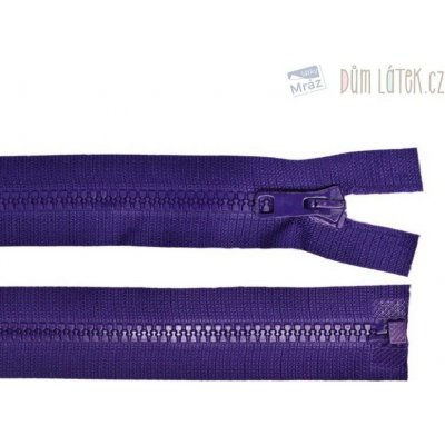 Zip kostěný dělitelný tmavě fialový, délka 40 cm – Sleviste.cz