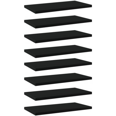 VidaXL Přídavné police 8 ks černé 40 x 20 x 1,5 cm dřevotříska