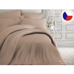 Kvalitex satén povlečení s proužkem BÉŽOVÉ 220x240 2x70x90 – Zboží Mobilmania