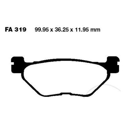 Zadní brzdové destičky EBC FA319/2HH pro Yamaha FJR 1300, SCR 950, TDM 900, VMX-17 1700, XT1200, XV 950 1700 1900, XVS 950 1300 Hyosung GV 650 – Hledejceny.cz