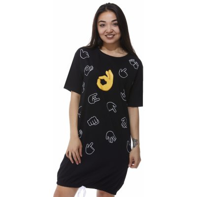 Moderní noční košilka pro ženy či dívky 1C2716 černá XL + První výměna zboží zdarma.