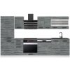 Kuchyňská linka Belini CINDY Premium Full Version 300 cm šedý antracit Glamour Wood s pracovní deskou