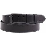 Black Hand pánský kožený opasek se dvěma trny 005-98 HEAVY černý s bílým štepováním – Sleviste.cz