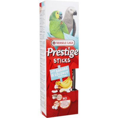 Versele-Laga Prestige Sticks tyčinky banán & kokos pro velké papoušky 140 g – Hledejceny.cz