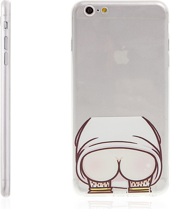 Pouzdro AppleMix Apple iPhone 6 Plus / 6S Plus gumové - ochrana čočky fotoaparátu a antiprachová záslepka - vystrčené zadek