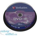 Verbatim DVD+R 4,7GB 16x, Advanced AZO+, cakebox, 10ks (43498) – Zboží Živě