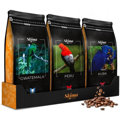 Skimacoffee Kuba Peru Guatemala sada zrnková 3 x 1 kg – Hledejceny.cz