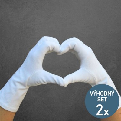 Knitva dámské rukavice ze 100% bavlny 2 páry bílé – Zboží Dáma