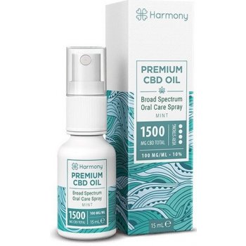 Harmony CBD olej ve spreji 1500 mg 15 ml Máta