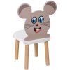 Dětská židlička Seelloo Dřevěná dětská židle MIKI s potiskem je určena pro děti od 3 do 7 let opěradlo hra dětský pokoj učení zábava stabilní bílá hračk