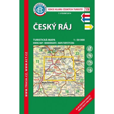 Český ráj - turistická mapa KČT 1:50 000 číslo 19 - 9. vydání 2023 - Klub Českých Turistů – Zboží Dáma