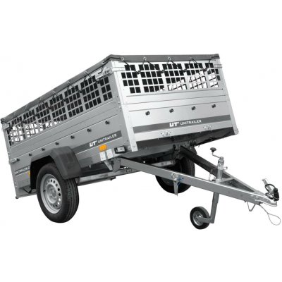 UNITRAILER GARDEN 201 KIPP s pletivovými bočnicemi a šedou plachtou – Zboží Mobilmania