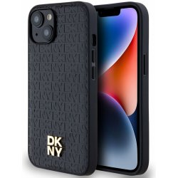 DKNY PU Leather Repeat Pattern Stack Logo Magsafe pro iPhone 15 Black