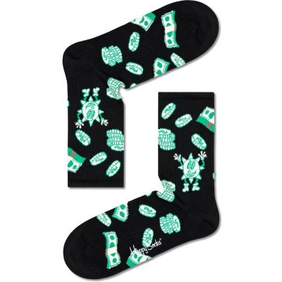 Happy Socks ponožky Happy Money Crew černá – Zboží Mobilmania