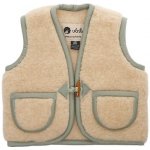 Vlnka dětská vesta z ovčí vlny s knoflíky zelená – Zboží Mobilmania