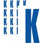 Písmena samolepící modrá K samolepící vinylová fólie 50 mm písmo - aršík 8 ks – Hledejceny.cz
