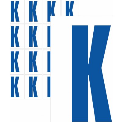 Písmena samolepící modrá K samolepící vinylová fólie 50 mm písmo - aršík 8 ks – Hledejceny.cz