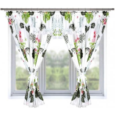 Fliying Hotové kusové záclony - L220 zelená/bílá 300x160 cm – Hledejceny.cz
