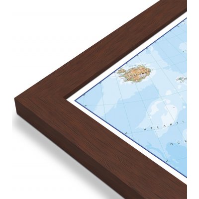 Maps International Evropa - nástěnná fyzická mapa 140 x 100 cm Varianta: mapa v dřevěném rámu, Provedení: Pegi višeň