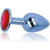 Anální kolík Lolo anální kolík s diamantem z nerezové oceli červený - 2,8cm