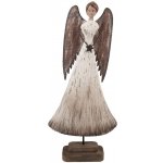 Dřevěná dekorace anděl s hvězdičkou Angel Rustic Brocante 19*6*42 cm Clayre & Eef – Hledejceny.cz