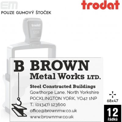 Trodat 5208 [ 68 x 47 mm pouze gumový štoček – Zboží Živě