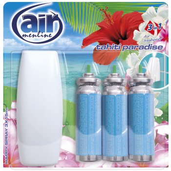 Air Menline Tahiti Paradise Happy Osvěžovač vzduchu komplet + náplně 3 x 15 ml sprej