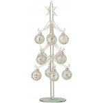 Skleněný stromek se stříbrnými koulemi Baubles Stars Ø 12*30 cm J-Line by Jolipa – Hledejceny.cz