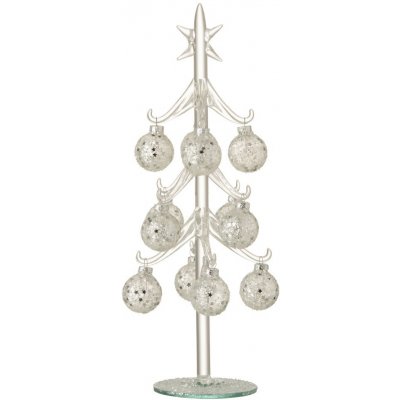 Skleněný stromek se stříbrnými koulemi Baubles Stars Ø 12*30 cm J-Line by Jolipa – Hledejceny.cz