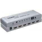PremiumCord 4Kx2K@60Hz HDMI switch 5:1 kovový s dálkovým ovladačem a napájecím adaptérem KHSWIT51E – Zboží Živě