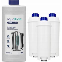 AquaFloow Delonghi 3 ks + odvápňovač do kávovaru 1000 ml