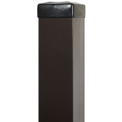 Sloupek DAMIPLAST® Zn+poplast 60/60/1,5 mm, výška dle výběru, barva: hnědá vč.krytky 65x65 Délka v mm: 2600 – Hledejceny.cz