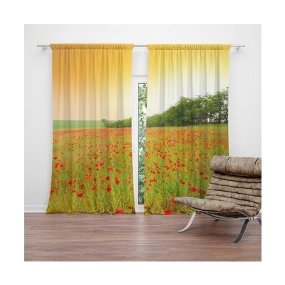 Sablio Závěs Pole vlčích máků: 2ks 140x250cm – Hledejceny.cz