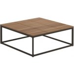 Gloster Konferenční stolek Maya, čtvercový 75x75x28 cm, rám hliník meteor, deska teak – Hledejceny.cz