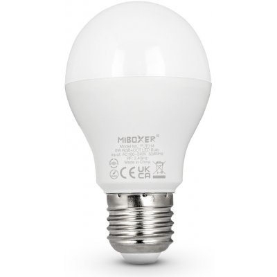 Miboxer LED stmívatelná žárovka E27, RGB+CCT, 6W, 2.4GHz, FUT014