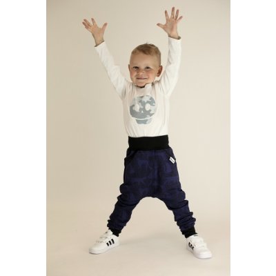 Kocour Mourek Tepláky BAGGY LEOPARDI tm.modré s černou – Zboží Dáma