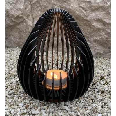 Fire4u moderní kovový svícen, černý - matný – Zboží Mobilmania
