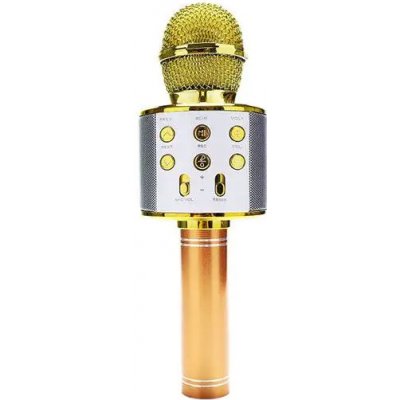 CoolCeny Bezdrátový bluetooth karaoke mikrofon Zlatá – Zboží Mobilmania