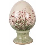 Clayre & Eef Béžové antik keramické vajíčko s květy Rustic Flower S - Ø 9*14 cm – Hledejceny.cz