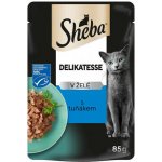 SHEBA Delicacy kompletní krmivo pro dospělé kočky, kousky s tuňákem v želé 85 g – Hledejceny.cz